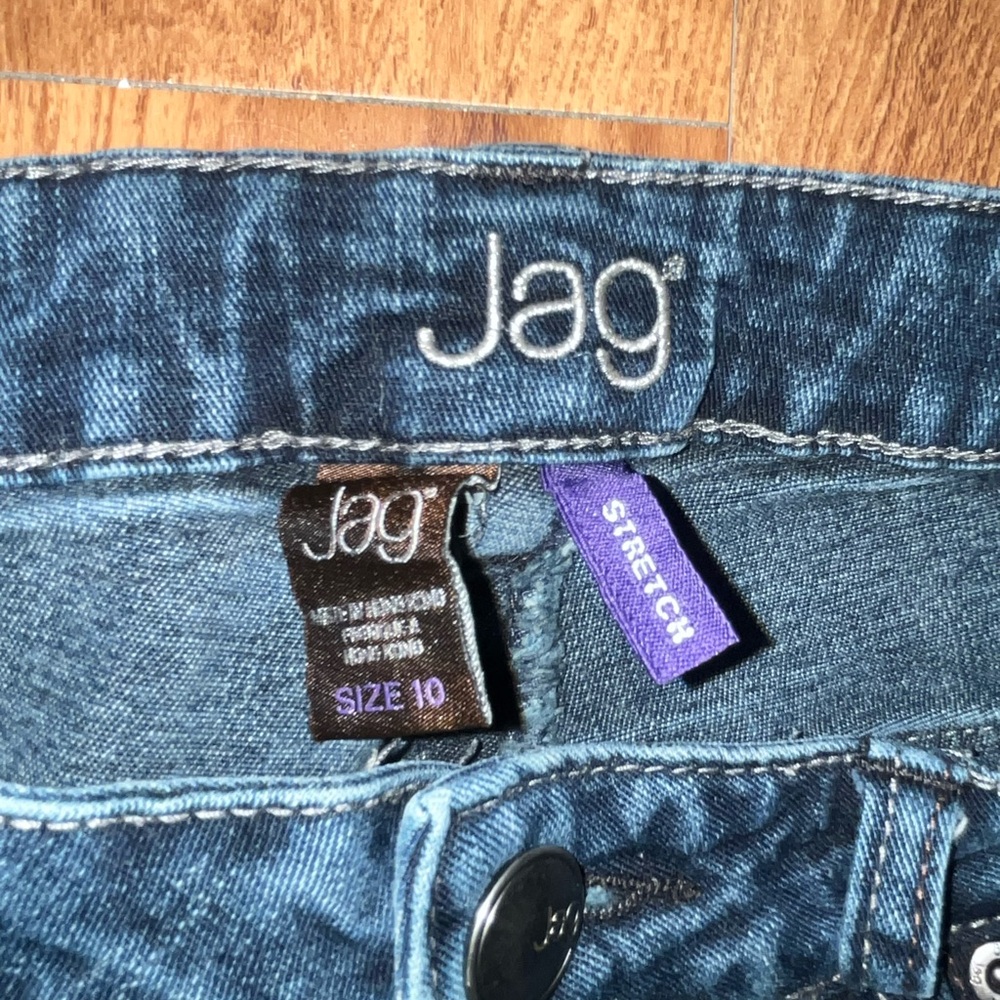 2 pairs JAG Jeans - White and Blue Denim Straight/Wide Leg - Size 10 - Picture 3 of 10